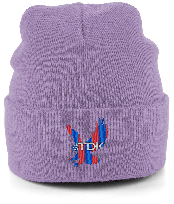 TDK Eagle embroidered Crystal Palace beanie in Lavender, Legends in Thread