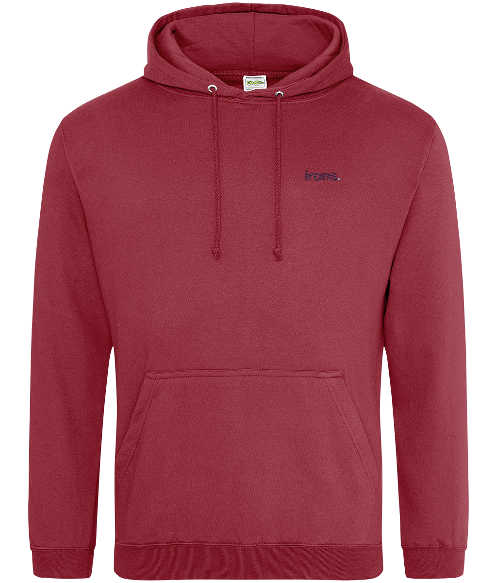 Irons. embroidered West Ham hoodie in Brick Red, Legends in Thread
