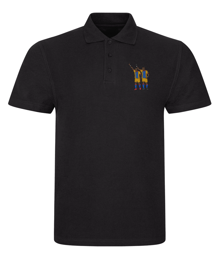 Zaha & Bolasie embroidered Crystal Palace polo in Black, Legends in Thread