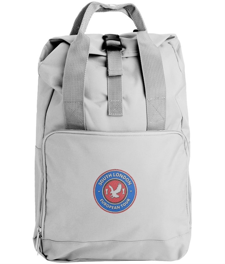 South London European Tour Backpack embroidered Crystal Palace backpack in Light Grey, Legends in Thread