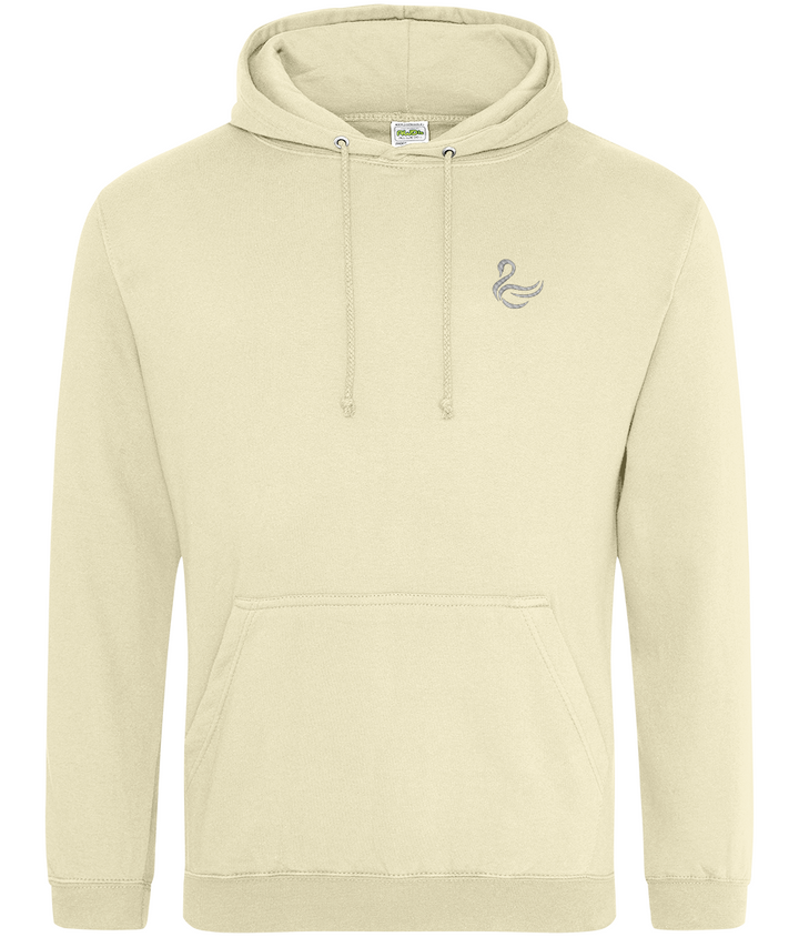 Swansea Swan embroidered Swansea City hoodie in Vanilla Milkshake, Legends in Thread
