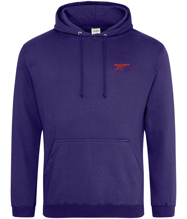 Arsenal Inspired Cannon embroidered Arsenal hoodie in Ultra Violet, Legends in Thread
