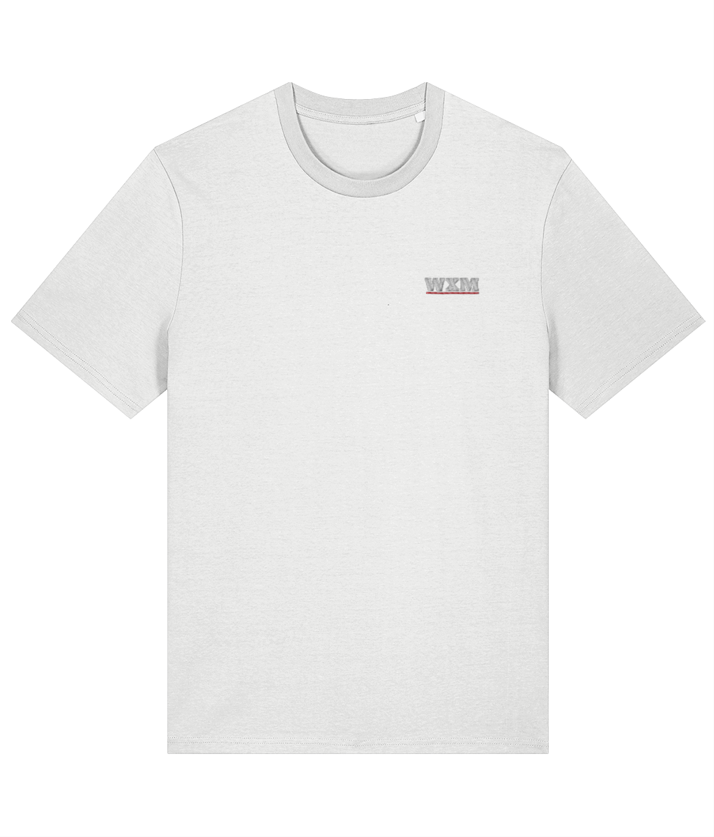 WXM embroidered Wrexham cotton tee in White, Legends in Thread