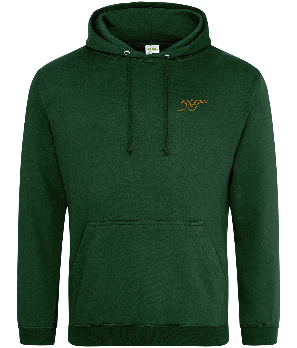 Bruised Banana embroidered Arsenal hoodie in Forest, Legends in Thread