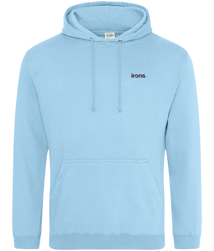 Irons. embroidered West Ham hoodie in Sky Blue, Legends in Thread