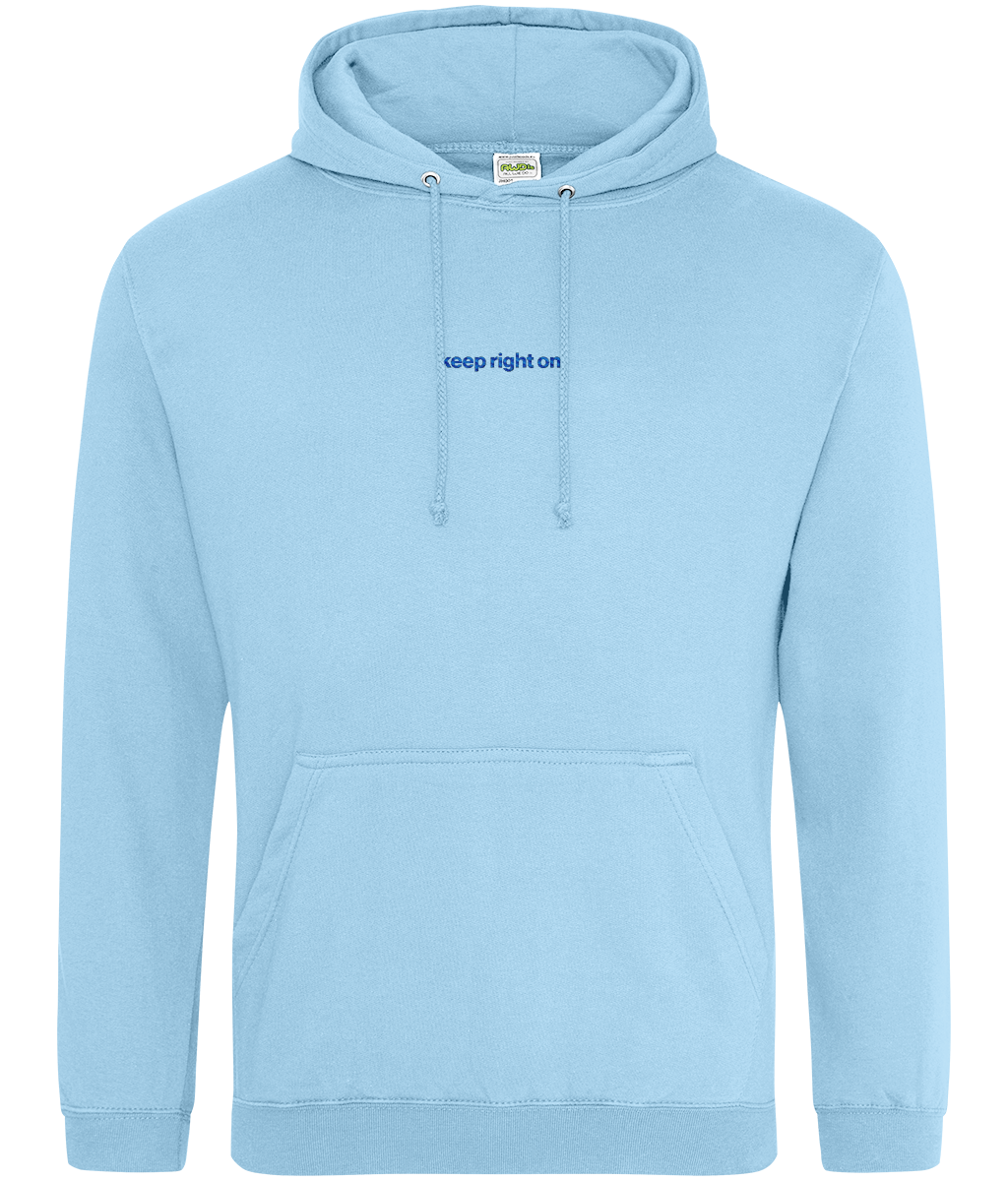 Keep Right On embroidered Birmingham City hoodie in Sky Blue, Legends in Thread