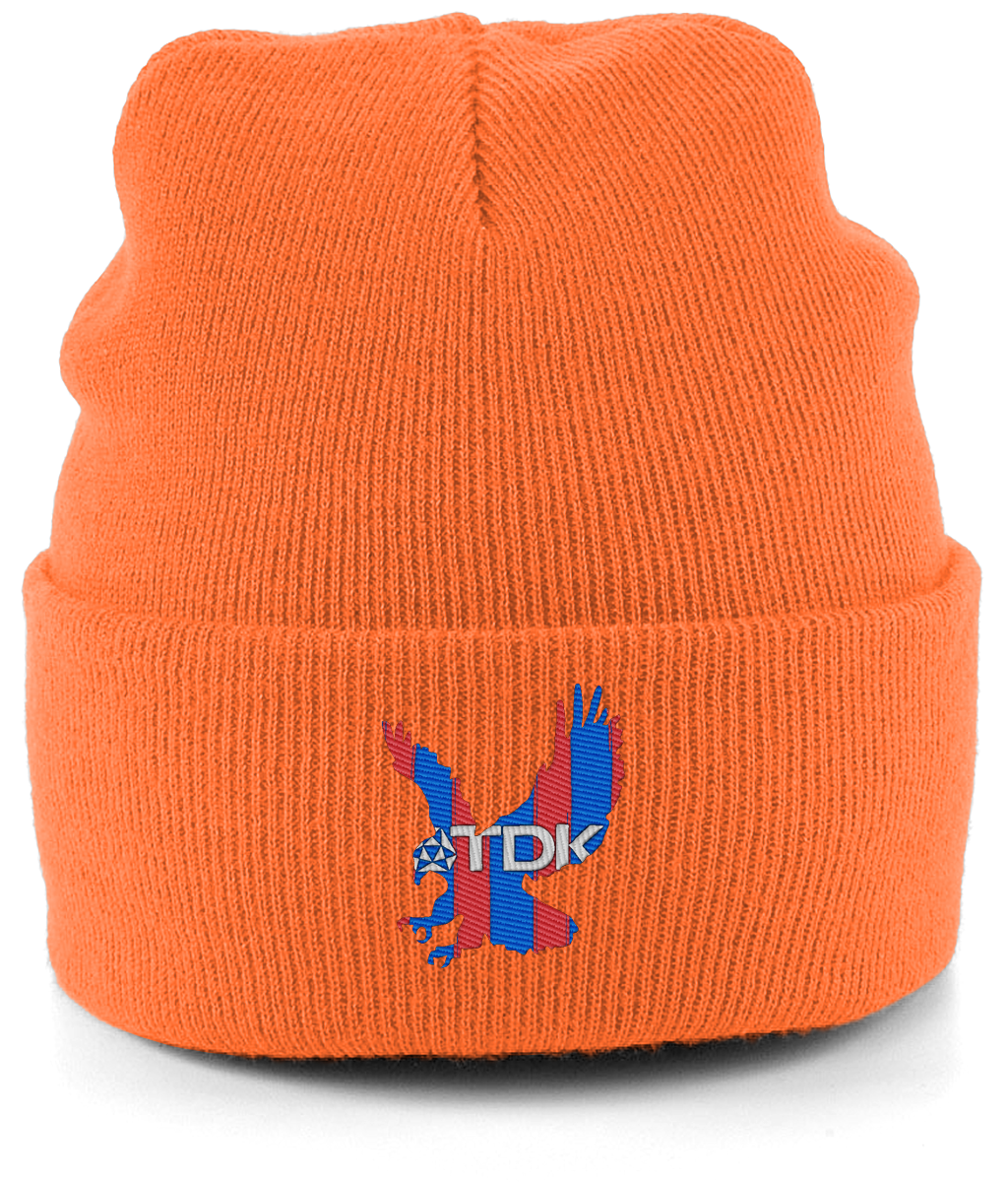 TDK Eagle embroidered Crystal Palace beanie in Orange, Legends in Thread