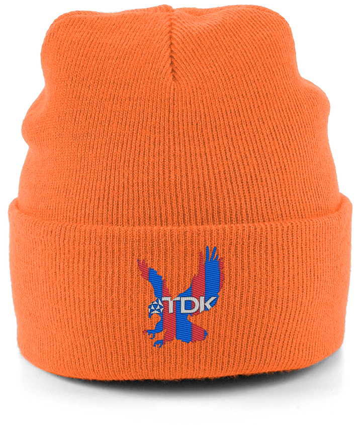 TDK Eagle embroidered Crystal Palace beanie in Orange, Legends in Thread