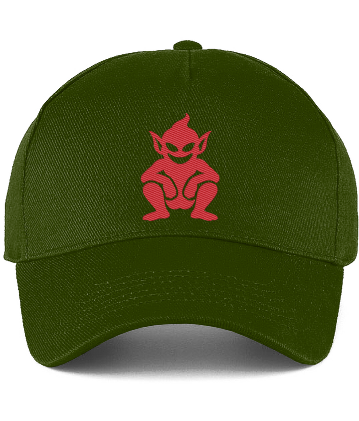 Lincoln Imp embroidered Lincoln City baseball cap in Olive Green, Legends in Thread