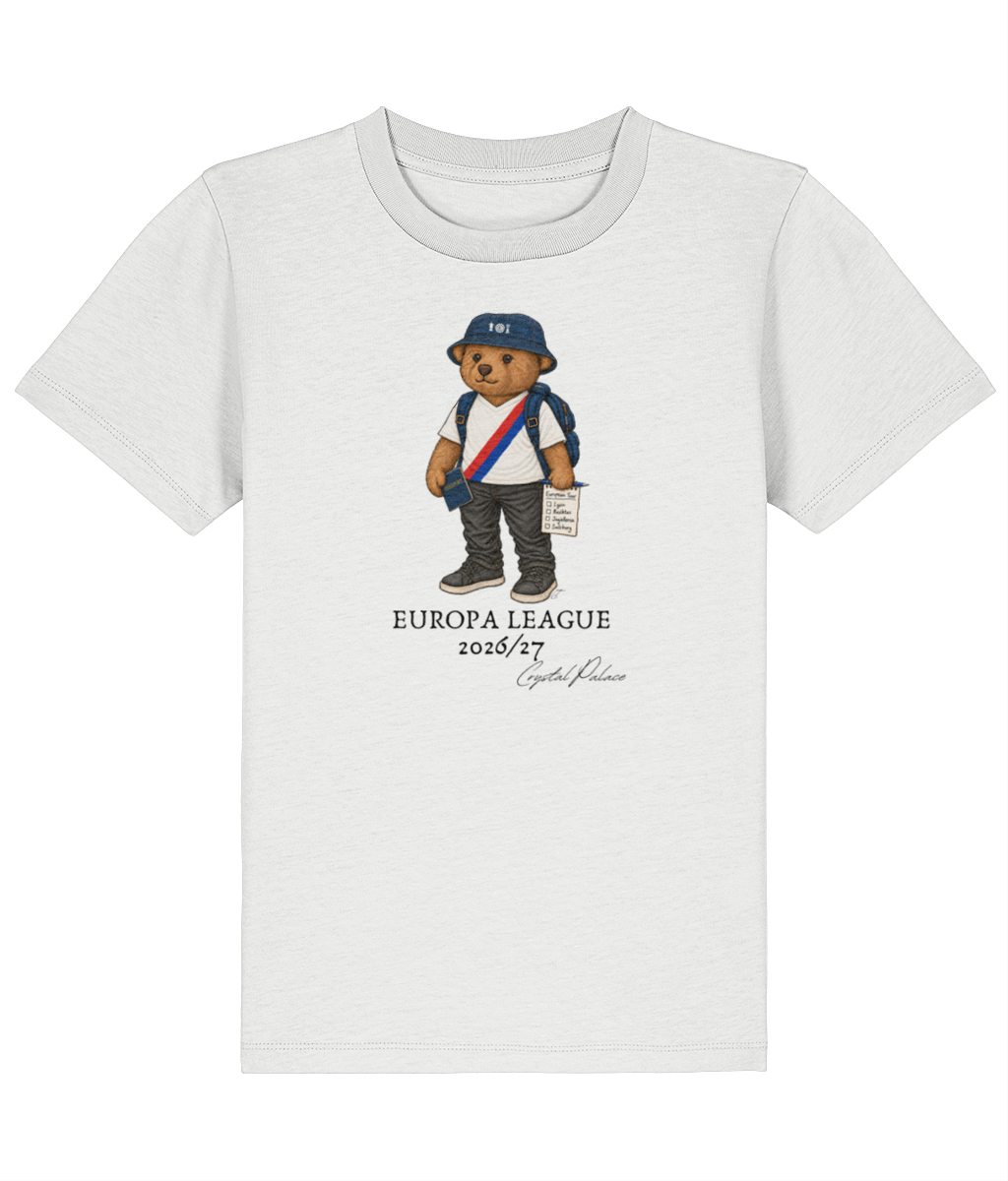 Selby Europa League printed Crystal Palace kids tee in White, Legends in Thread