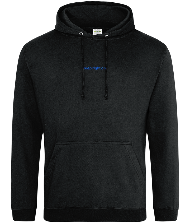 Keep Right On embroidered Birmingham City hoodie in Jet Black, Legends in Thread