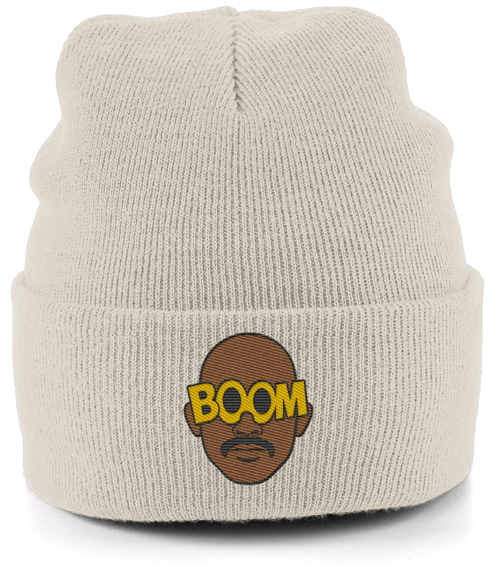 Mateta Boom Glasses embroidered Crystal Palace beanie in Almond, Legends in Thread