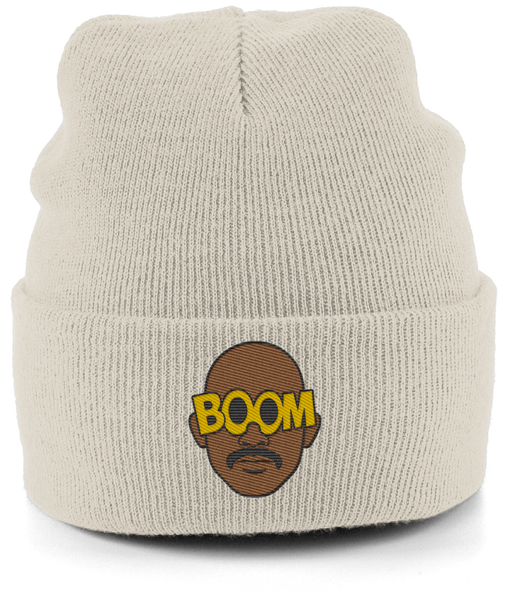 Mateta Boom Glasses embroidered Crystal Palace beanie in Almond, Legends in Thread