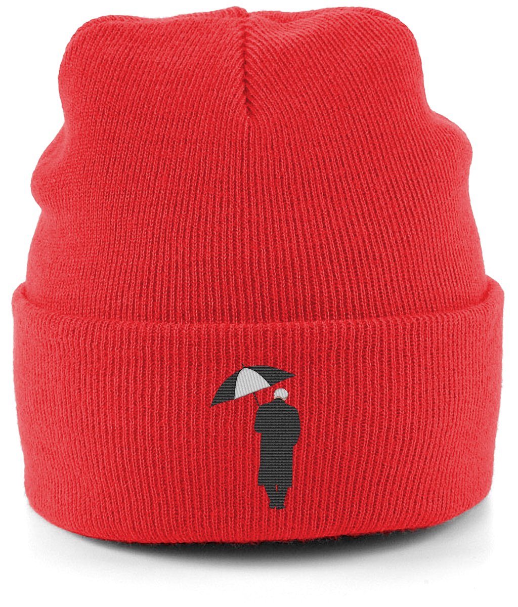 Bobby Robson Umbrella embroidered Newcastle United beanie in Bright Red, Legends in Thread
