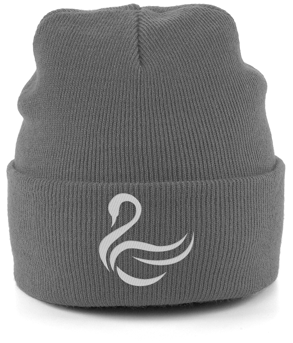 Swansea Swan embroidered Swansea City beanie in Graphite Grey, Legends in Thread