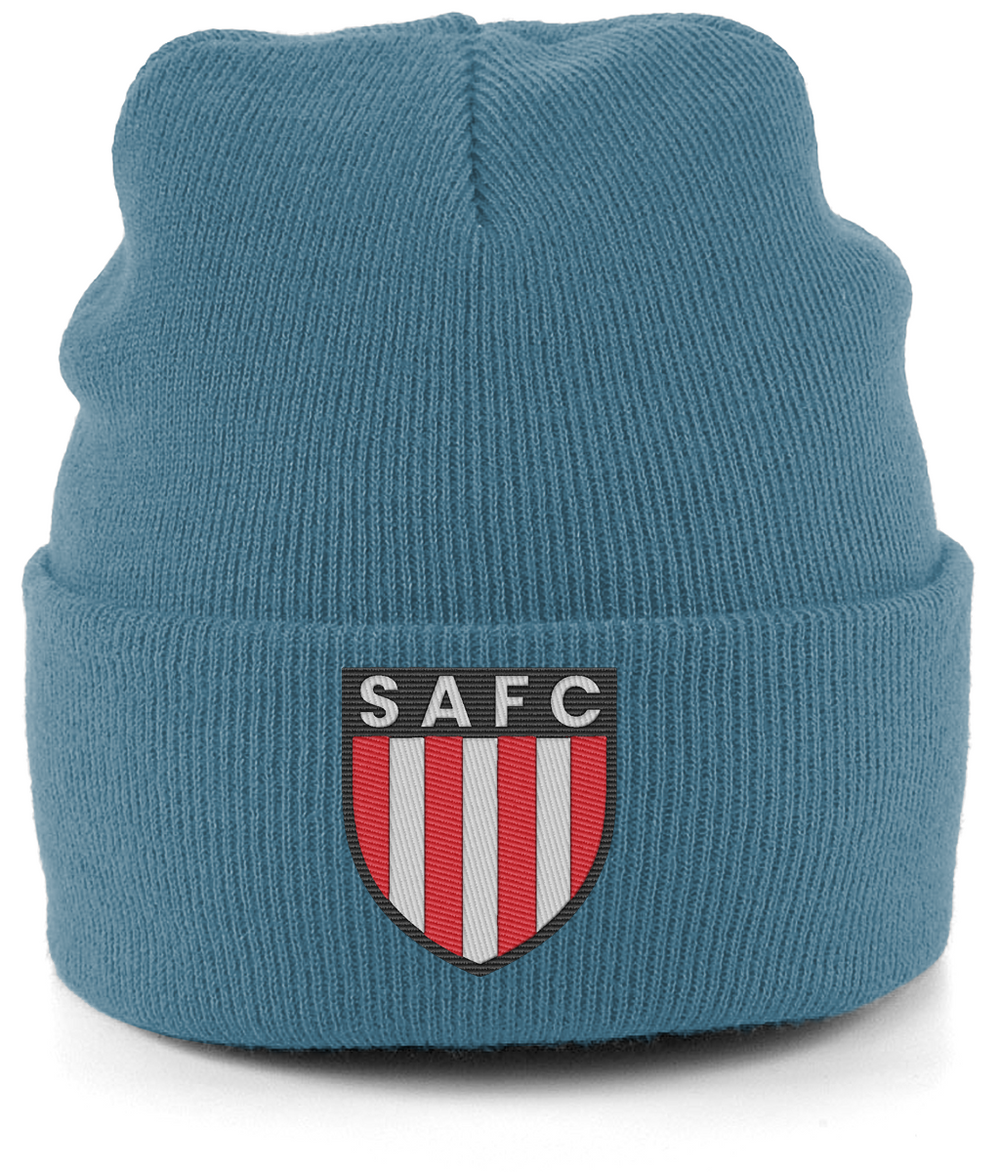 SAFC embroidered Sunderland beanie in Airforce Blue, Legends in Thread