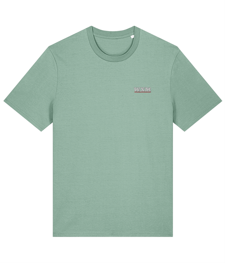 WXM embroidered Wrexham cotton tee in Aloe, Legends in Thread