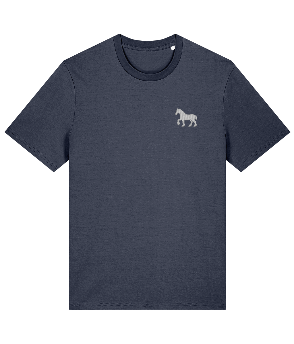 Ipswich Horse embroidered Ipswich Town cotton tee in India Ink Grey, Legends in Thread