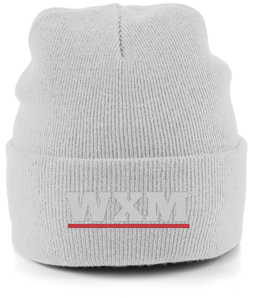 WXM embroidered Wrexham beanie in Light Grey, Legends in Thread