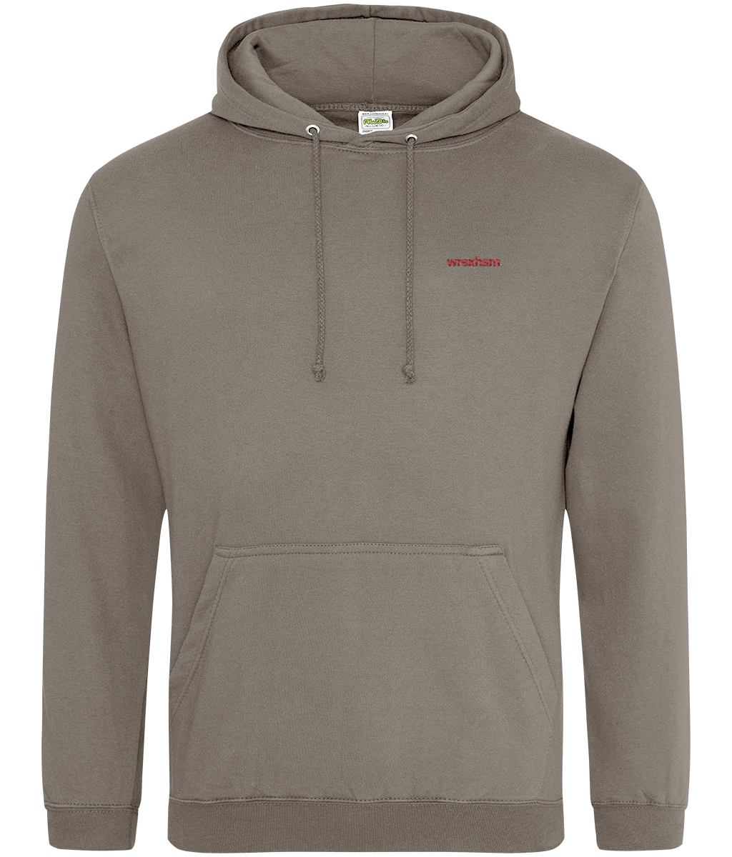 wrexham. embroidered Wrexham hoodie in Natural Clay, Legends in Thread