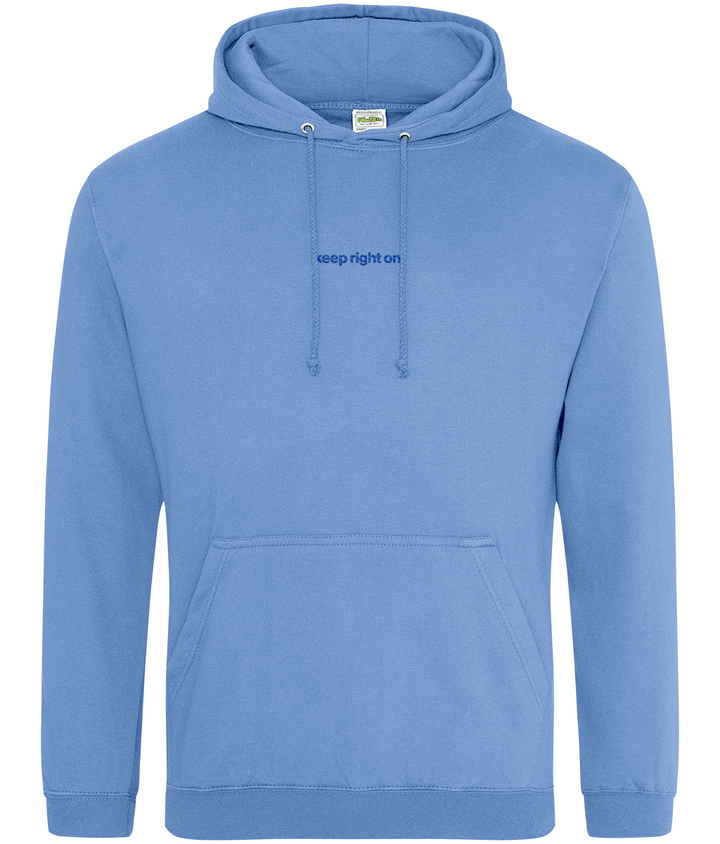 Keep Right On embroidered Birmingham City hoodie in Cornflower Blue, Legends in Thread