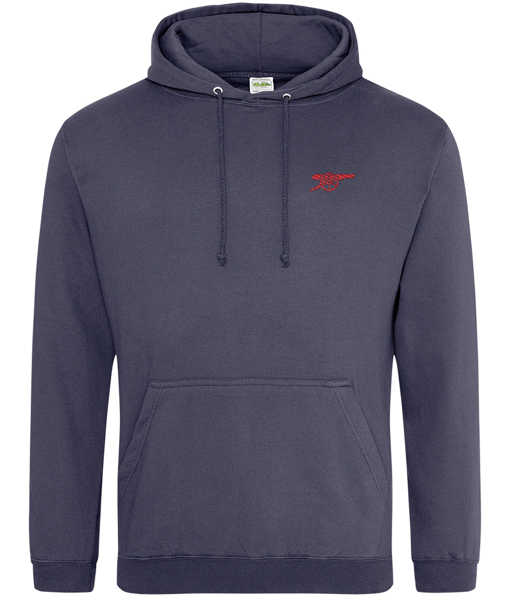 Arsenal Inspired Cannon embroidered Arsenal hoodie in Shark Grey, Legends in Thread