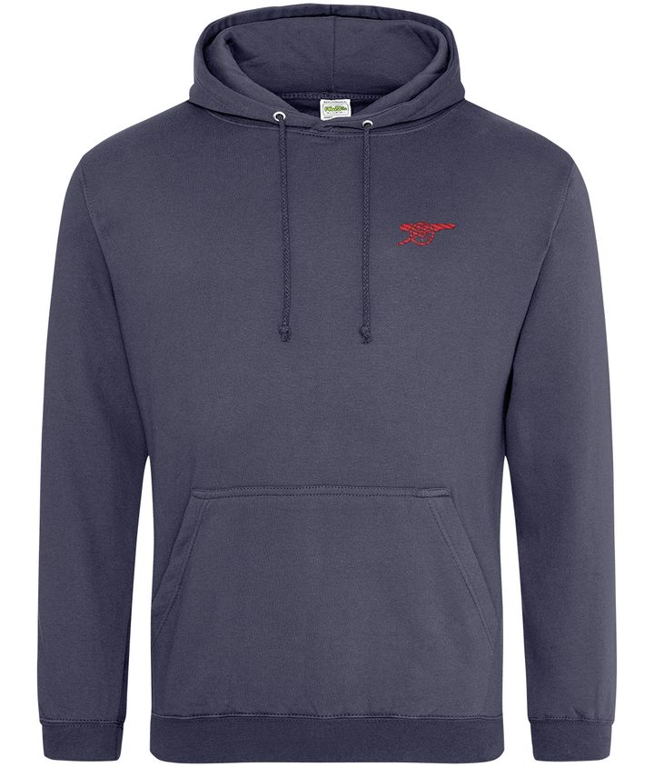 Arsenal Inspired Cannon embroidered Arsenal hoodie in Shark Grey, Legends in Thread
