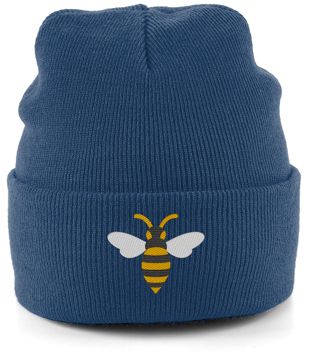 Watford Hornet embroidered Watford beanie in Oxford Navy, Legends in Thread