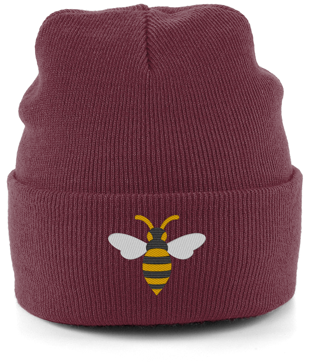 Watford Hornet embroidered Watford beanie in Burgundy, Legends in Thread