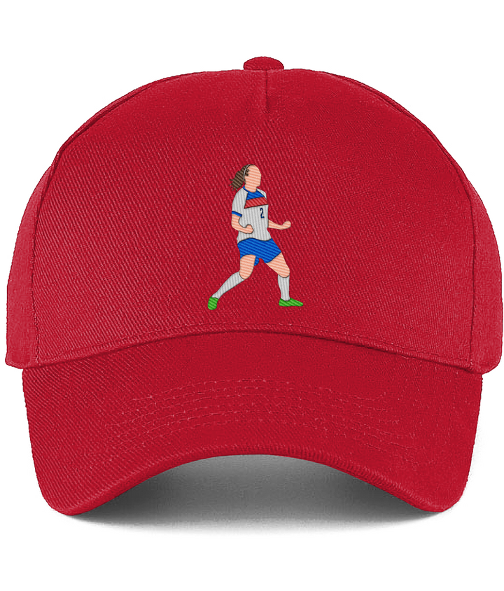 Lucy Bronze Celebration embroidered England Lionesses baseball cap in Classic Red, Legends in Thread