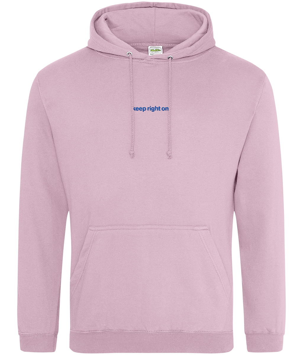 Keep Right On embroidered Birmingham City hoodie in Baby Pink, Legends in Thread