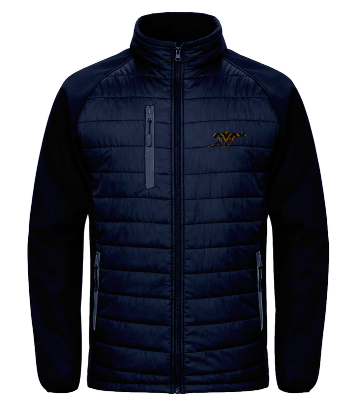 Bruised Banana embroidered Arsenal softshell padded jacket in Navy/Navy, Legends in Thread