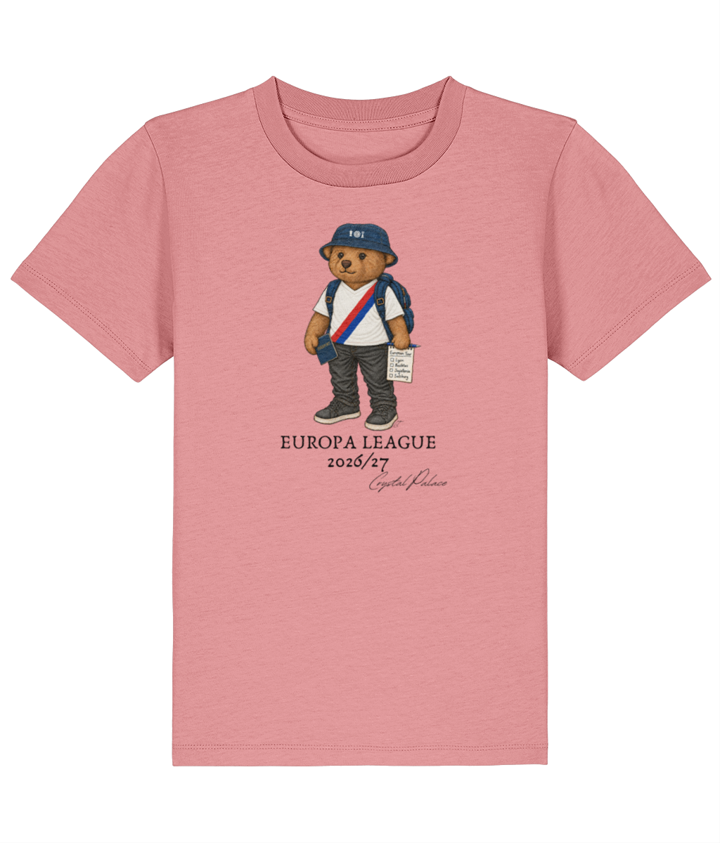 Selby Europa League printed Crystal Palace kids tee in Pink Joy, Legends in Thread