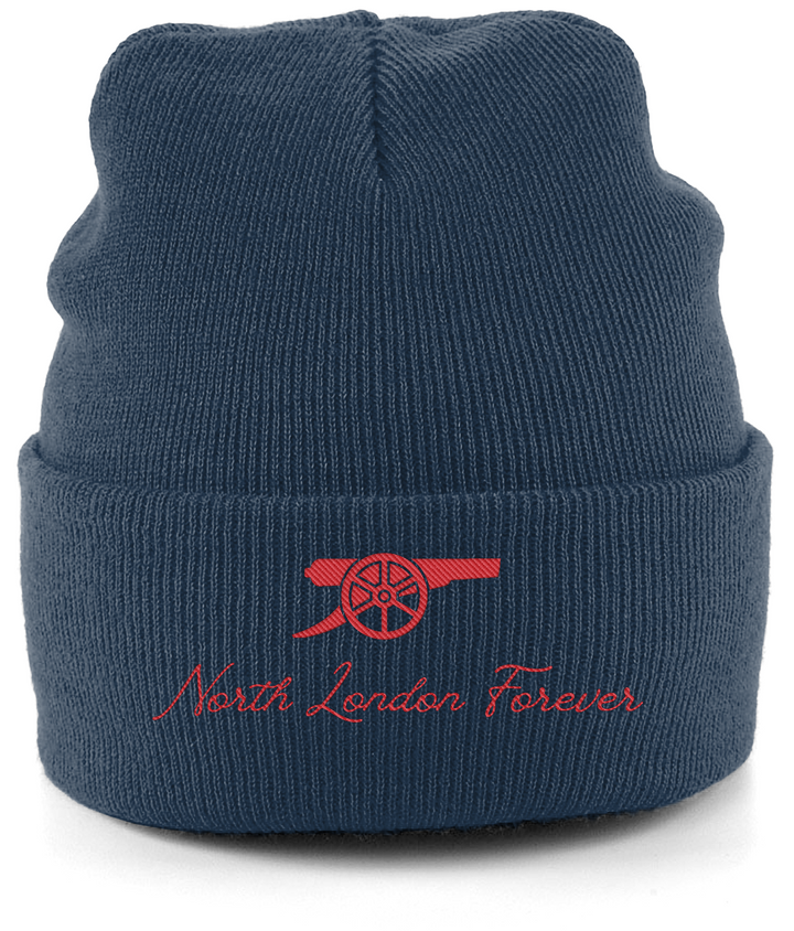 North London Forever embroidered Arsenal beanie in French Navy, Legends in Thread