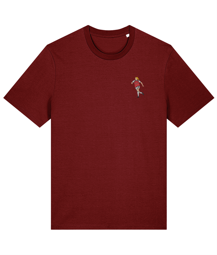 Alessia Russo embroidered Arsenal cotton tee in Burgundy, Legends in Thread