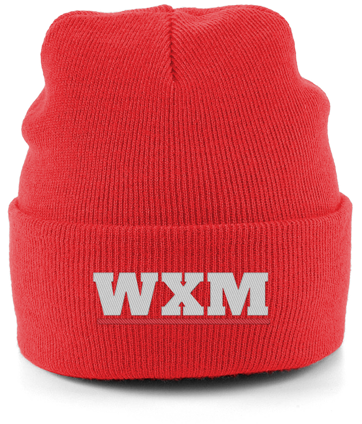 WXM embroidered Wrexham beanie in Bright Red, Legends in Thread