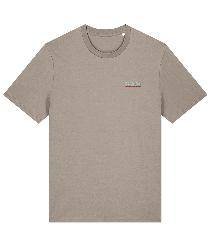WXM embroidered Wrexham cotton tee in Desert Dust, Legends in Thread