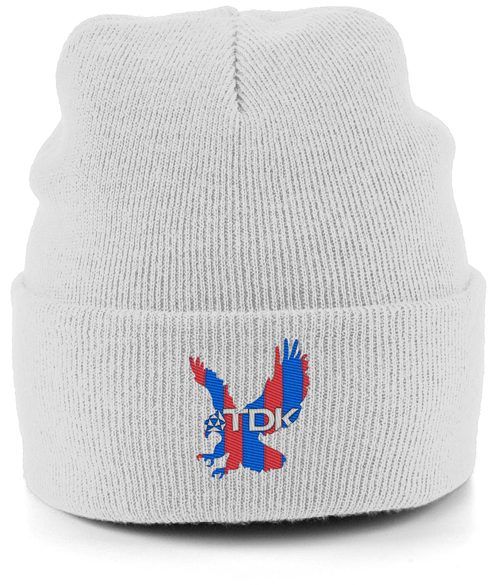 TDK Eagle embroidered Crystal Palace beanie in Ash, Legends in Thread