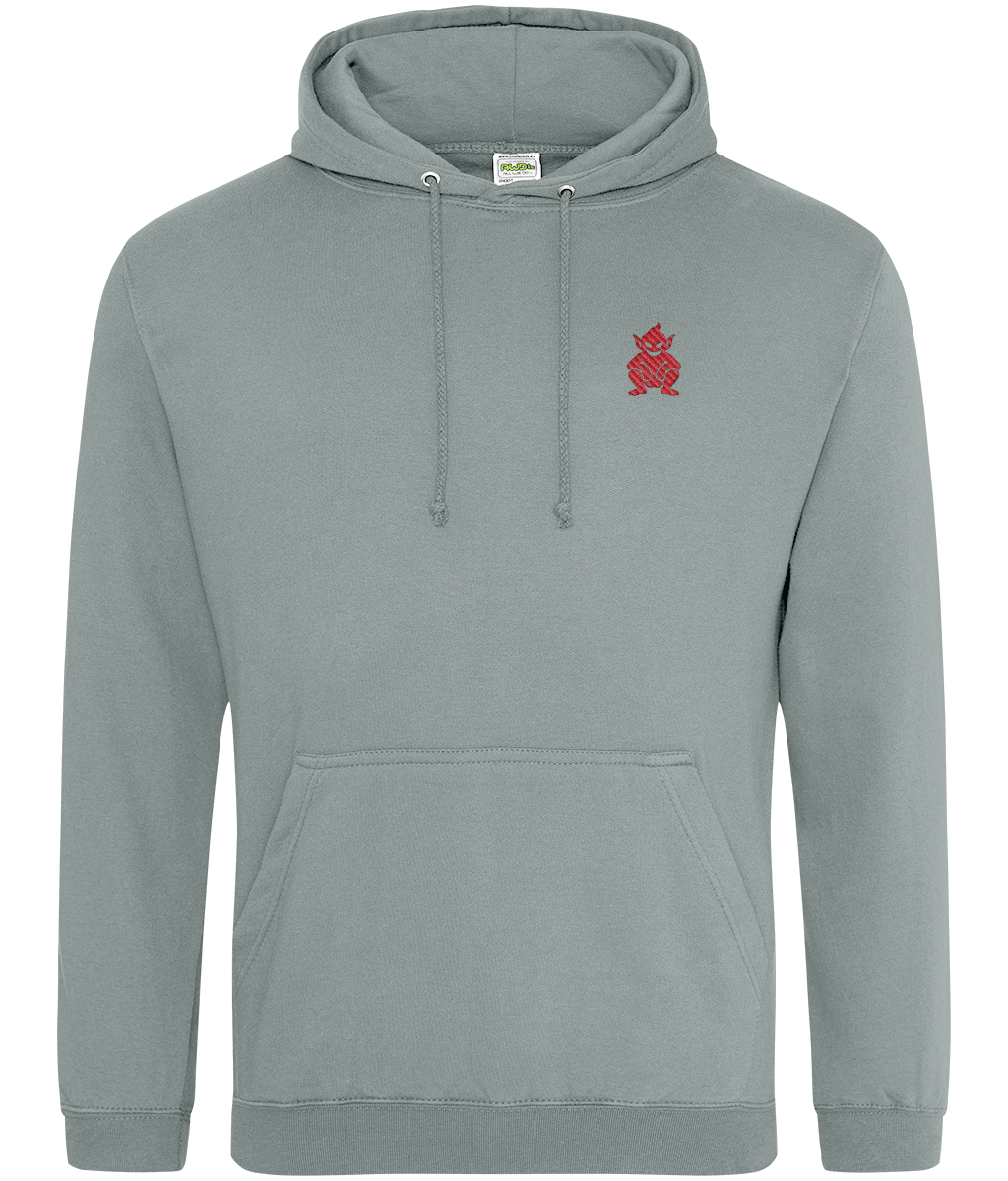 Lincoln Imp embroidered Lincoln City hoodie in Platinum Grey, Legends in Thread