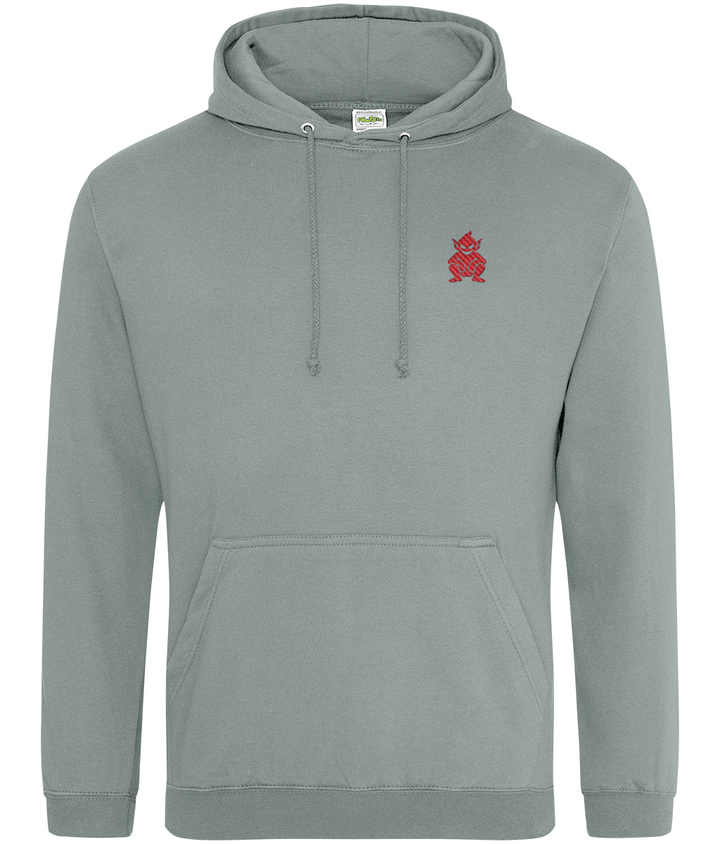 Lincoln Imp embroidered Lincoln City hoodie in Platinum Grey, Legends in Thread
